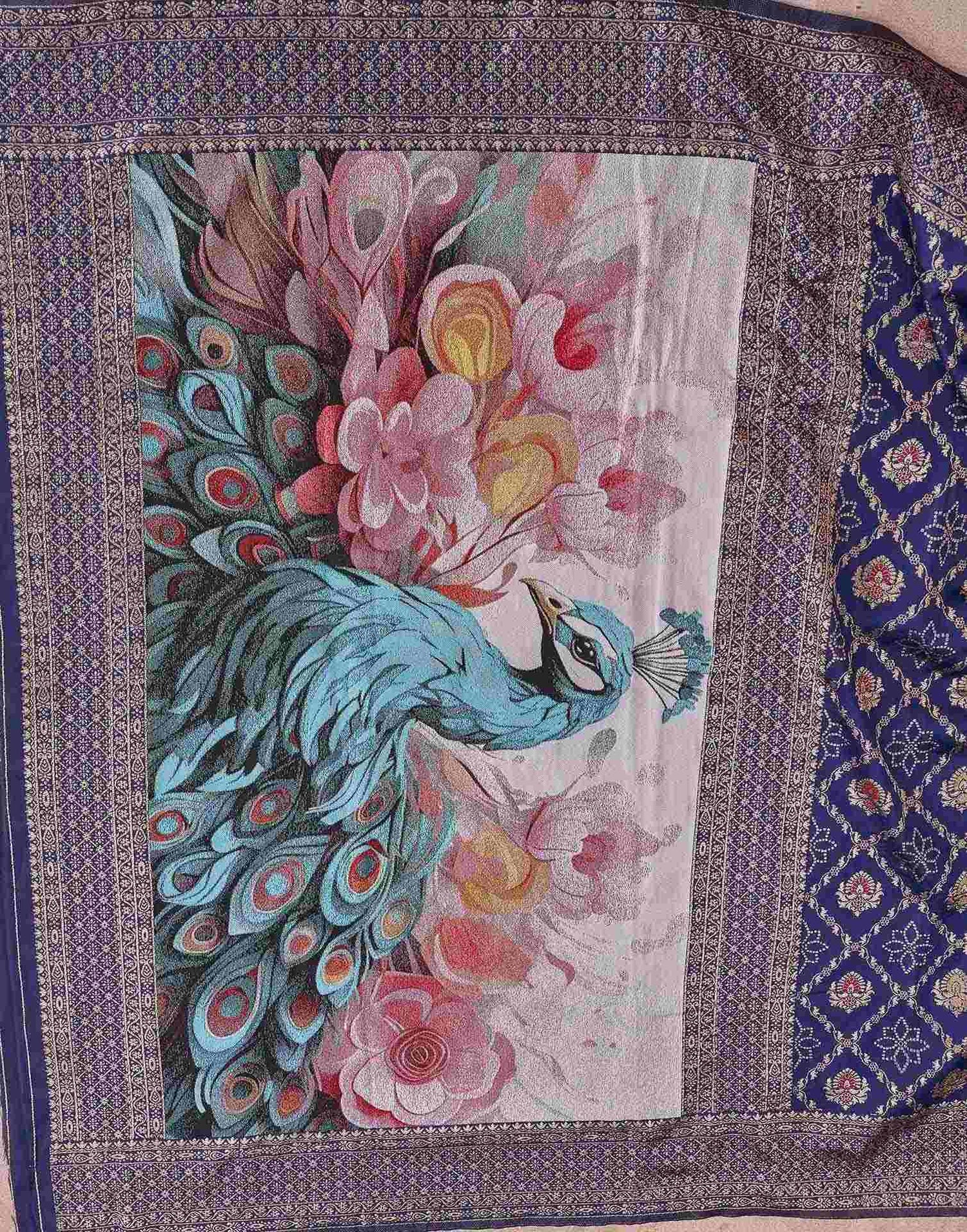 Royal Blue Silk Woven Banarasi Saree