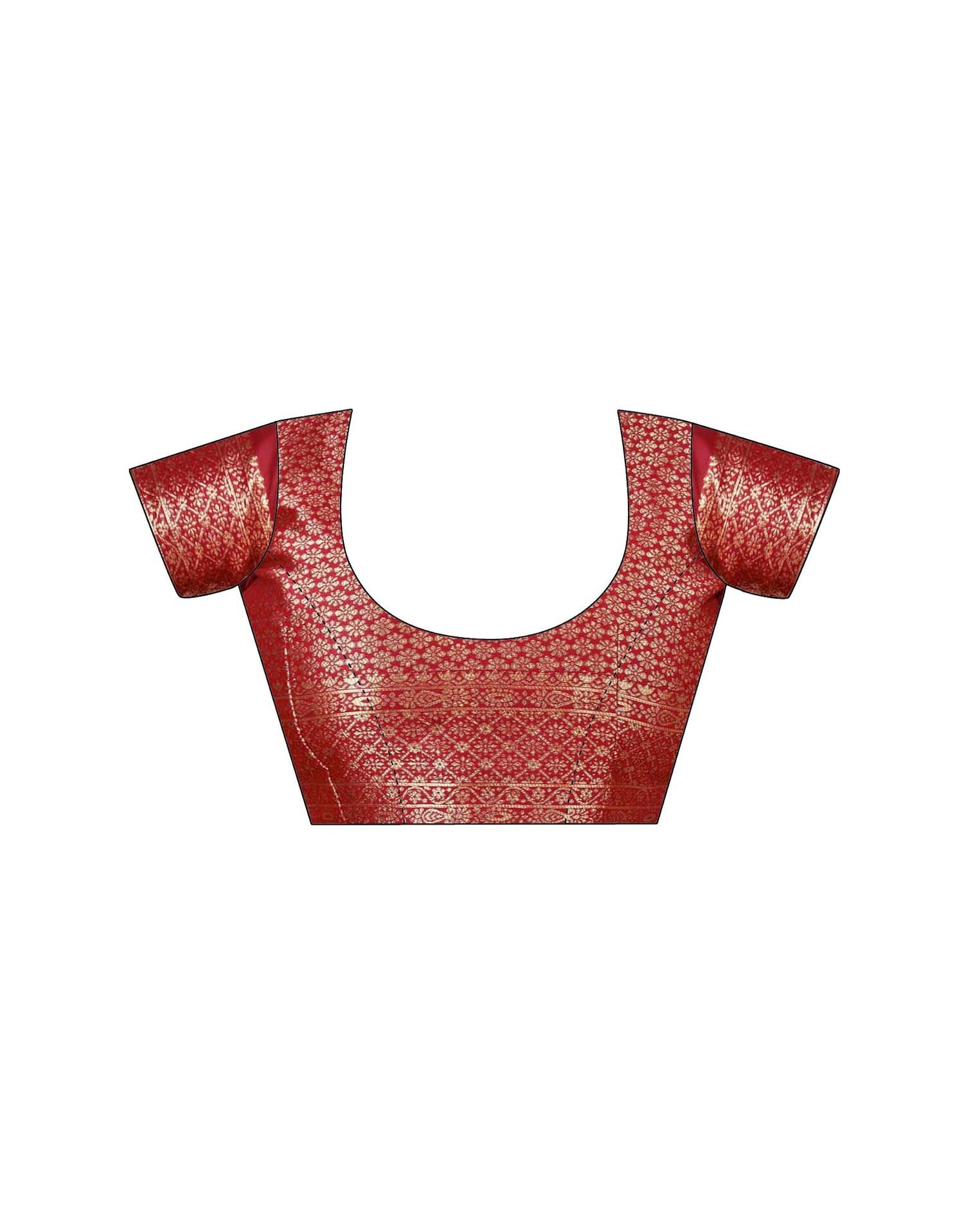 Maroon Silk Woven Banarasi Saree