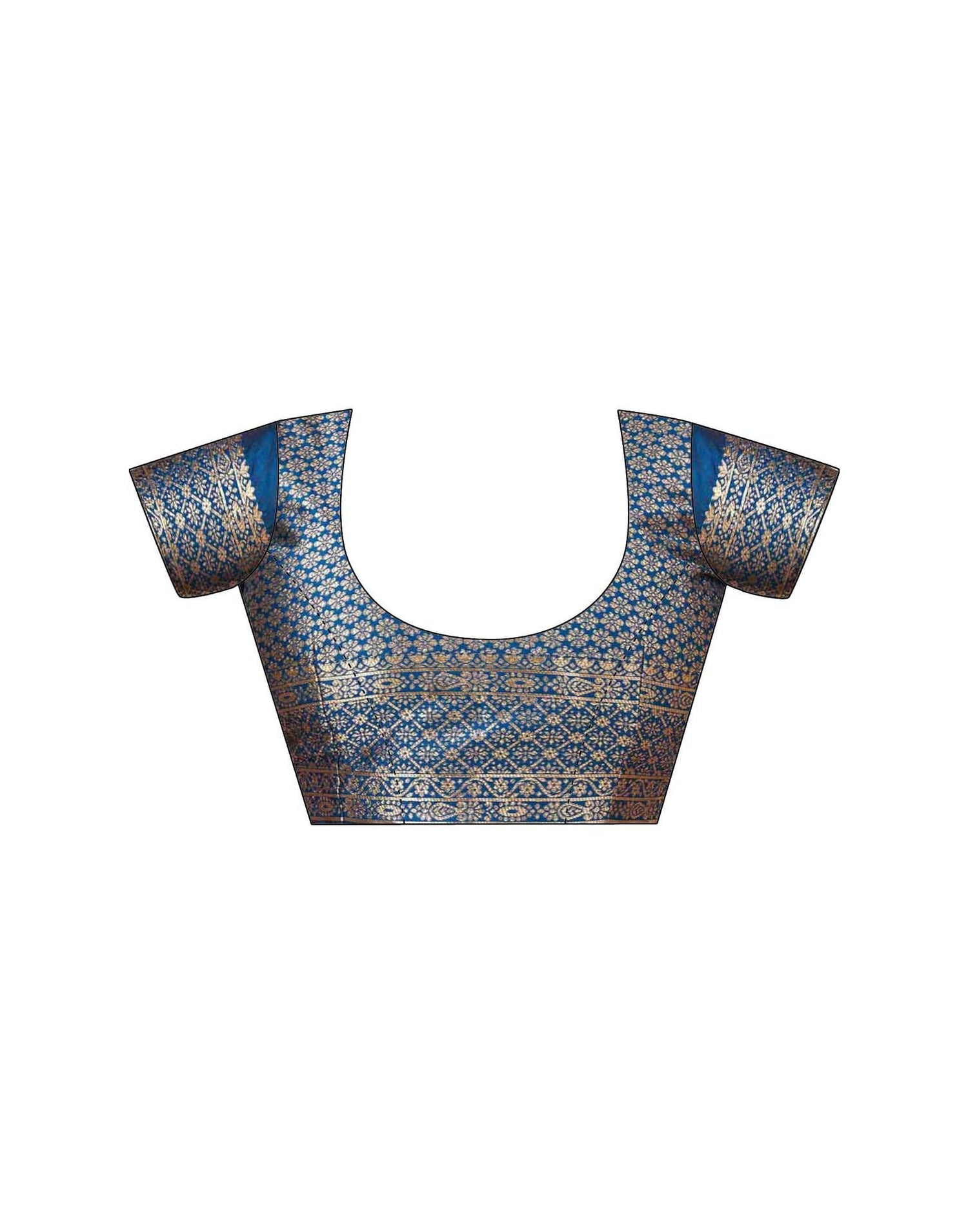 Rama Blue Silk Woven Banarasi Saree