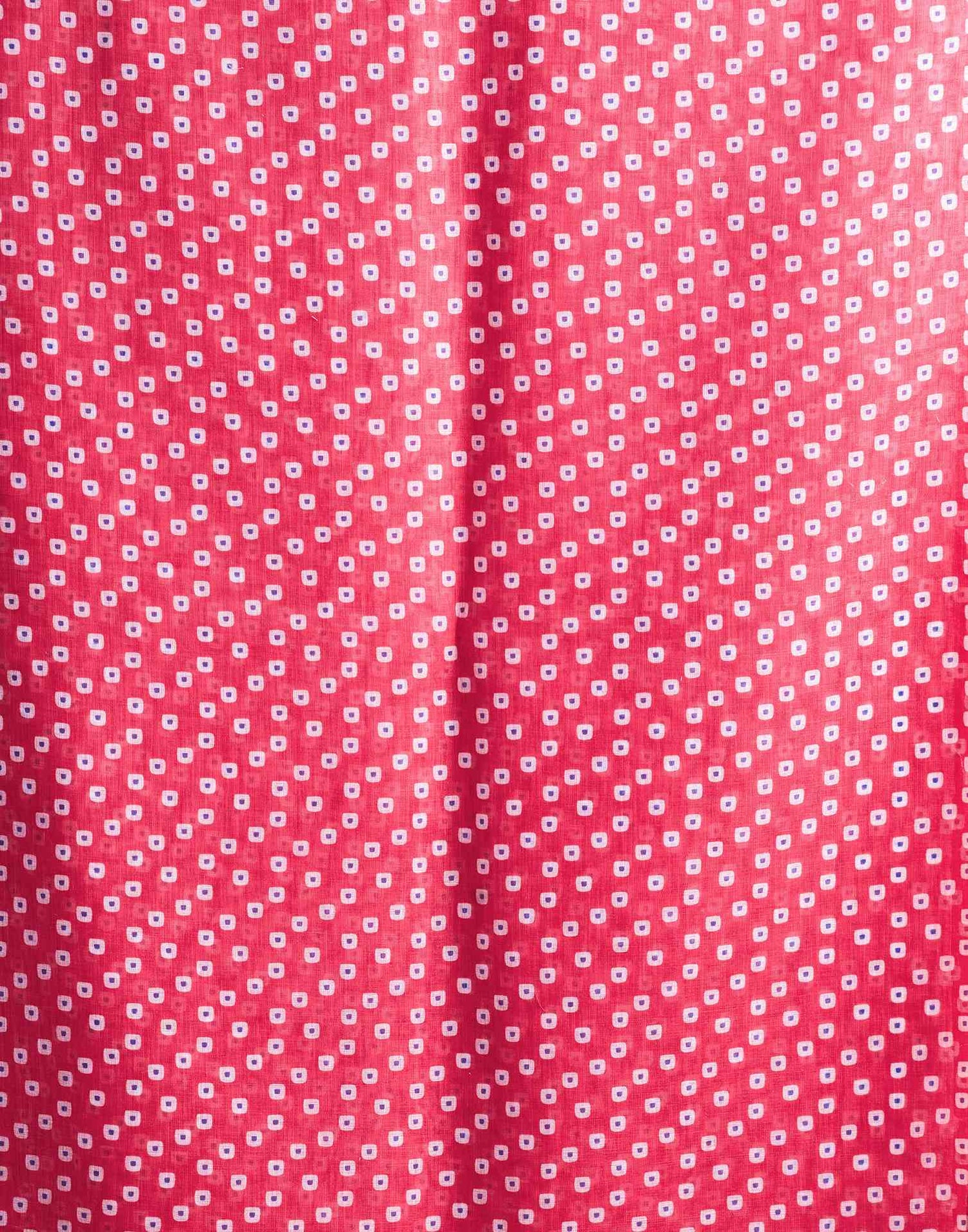 Dark Pink Cotton Linen Printed Saree