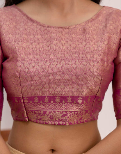Light Purple Chiffon Woven Saree