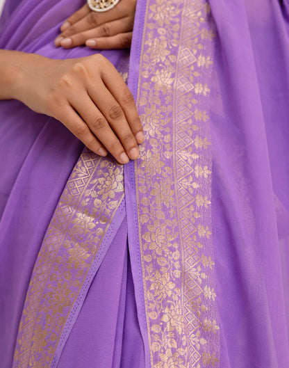 Lavender Chiffon Woven Saree
