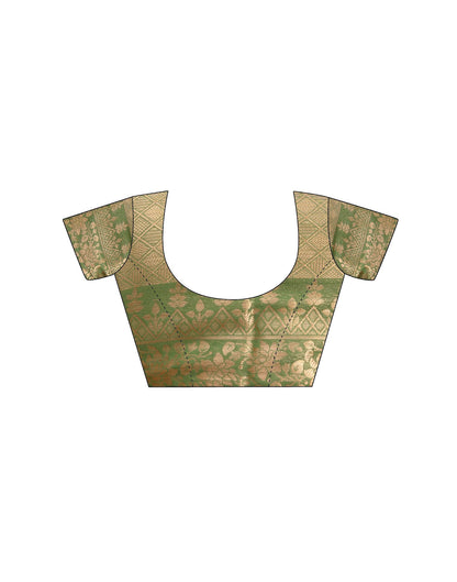 Fern Green Chiffon Woven Saree