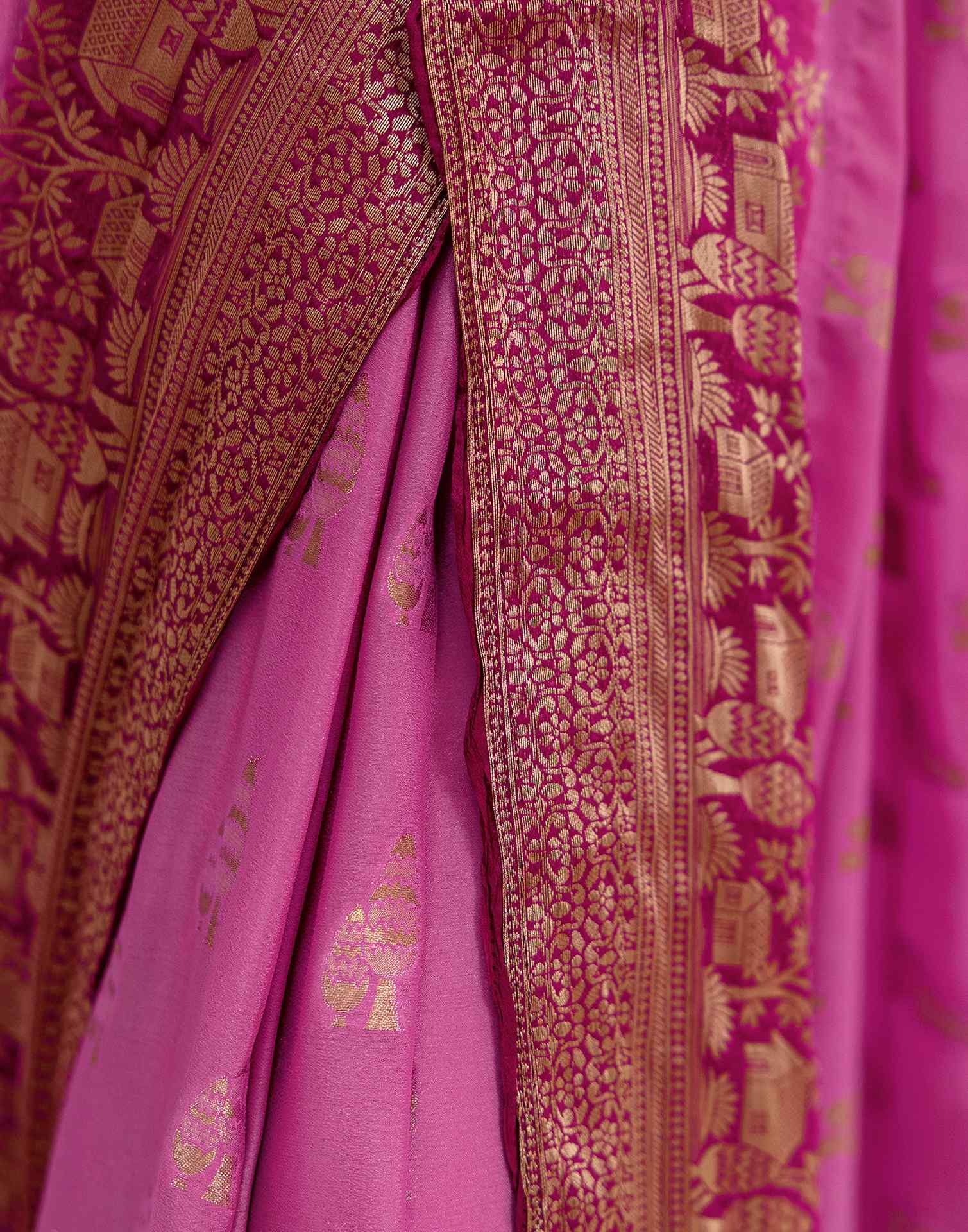 Light Purple Chiffon Woven Saree