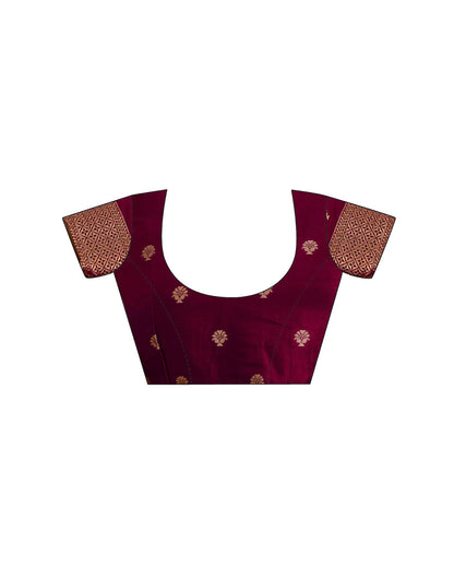 Rani Pink Silk Woven Kanjivaram Saree