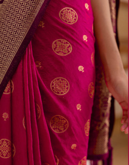 Rani Pink Silk Woven Kanjivaram Saree