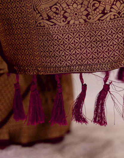 Rani Pink Silk Woven Kanjivaram Saree