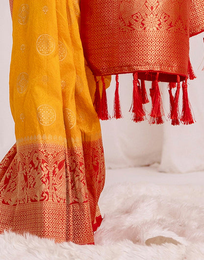 Turmeric Yellow Silk Woven Kanjivaram Saree