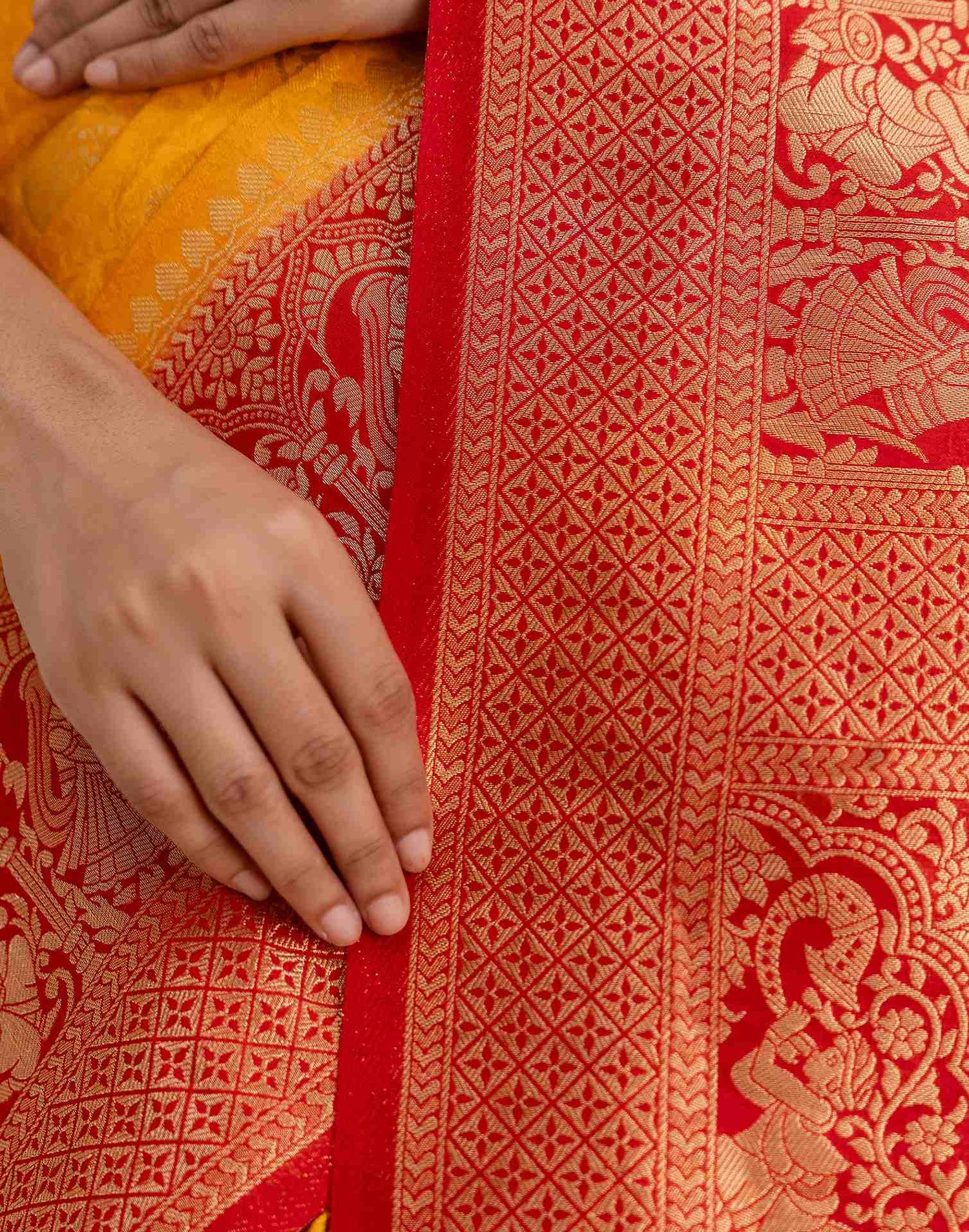 Turmeric Yellow Silk Woven Kanjivaram Saree