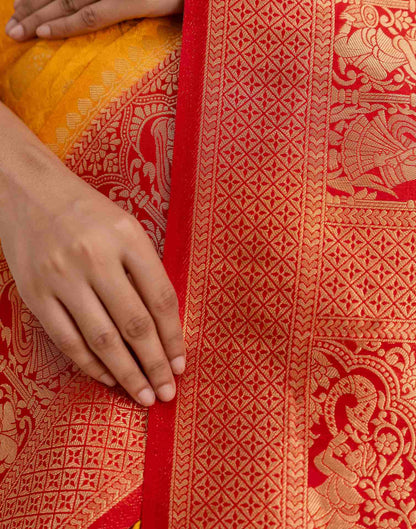 Turmeric Yellow Silk Woven Kanjivaram Saree