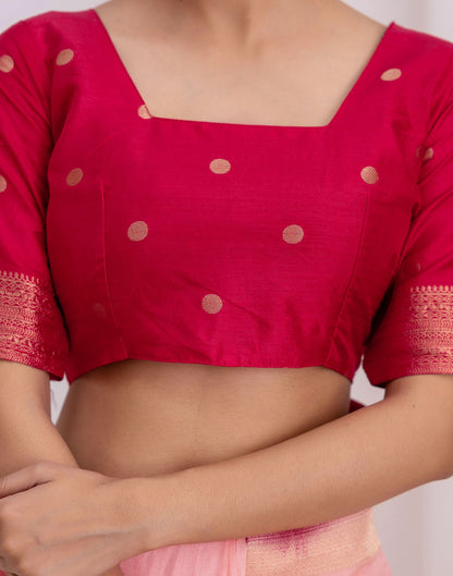 Rose Pink Silk Woven Saree