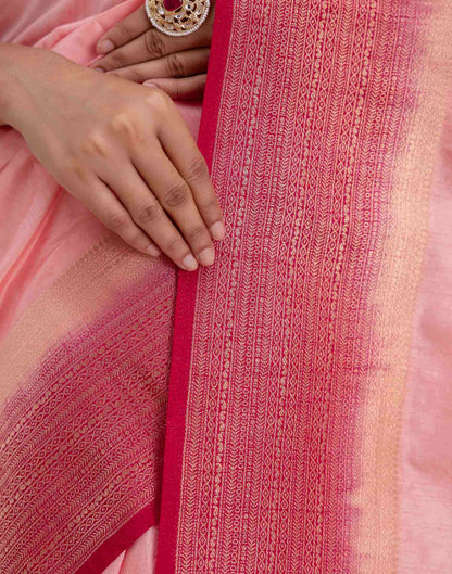 Rose Pink Silk Woven Saree