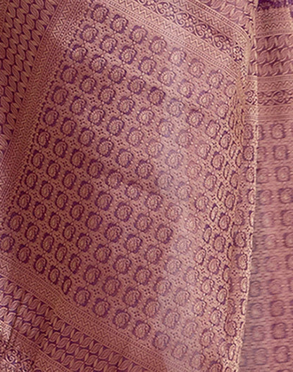 Dark Purple Silk Woven Kanjivaram Saree