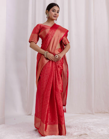 Red Silk Woven Kanjivaram Saree