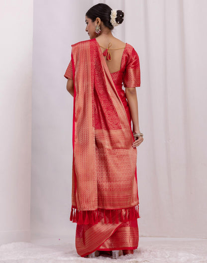 Red Silk Woven Kanjivaram Saree