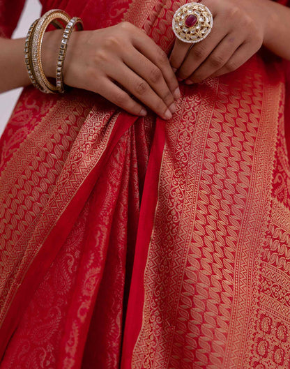 Red Silk Woven Kanjivaram Saree