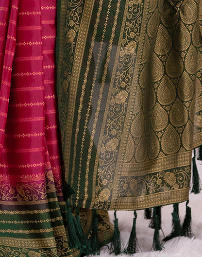 Rani Pink Silk Woven Saree