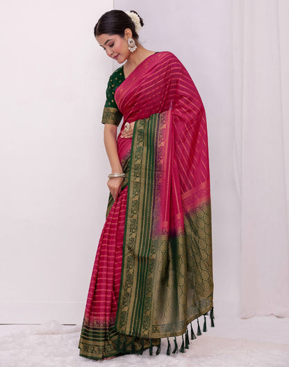 Rani Pink Silk Woven Saree
