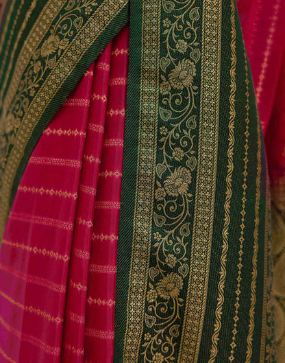 Rani Pink Silk Woven Saree