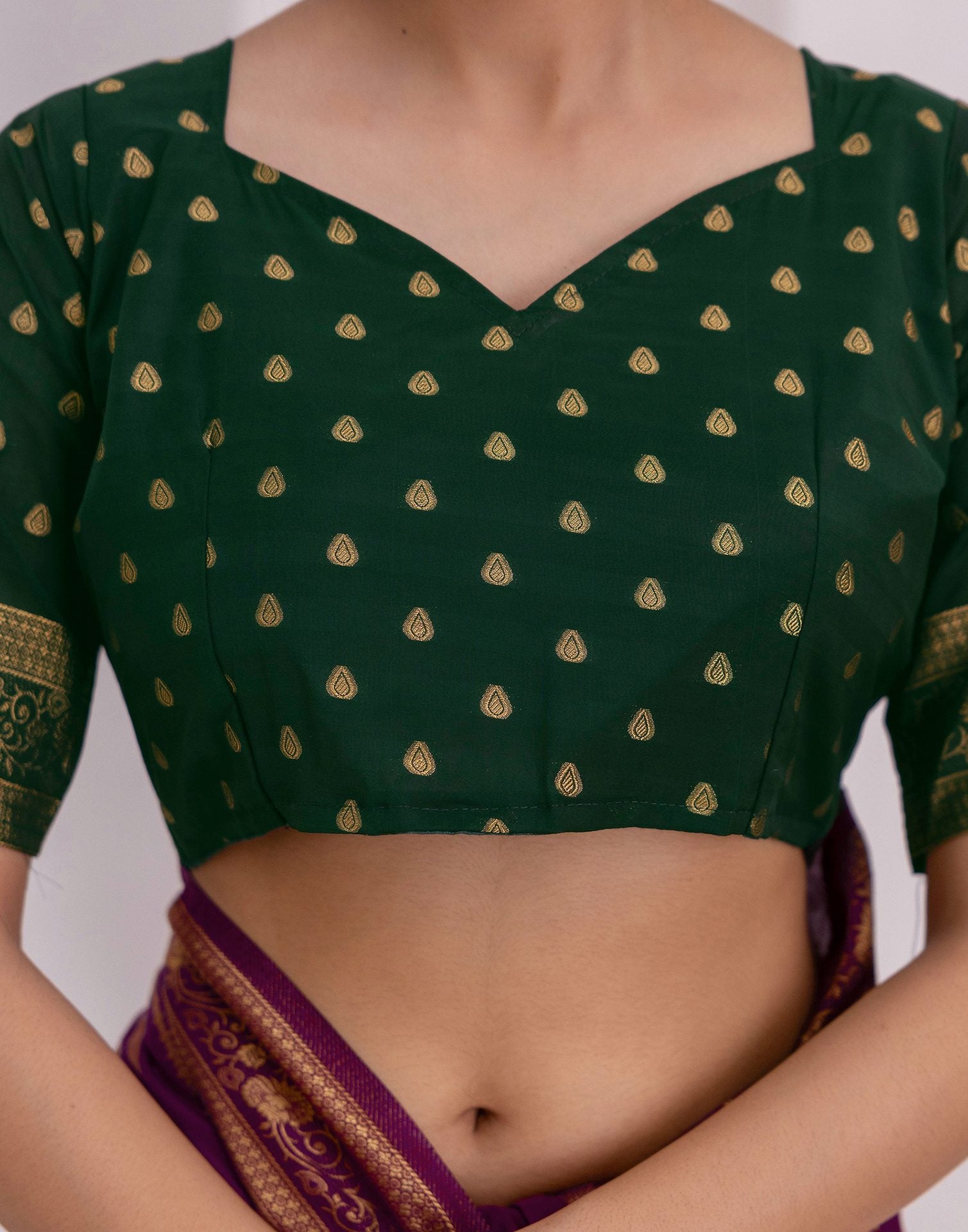 Dark Purple Silk Woven Saree