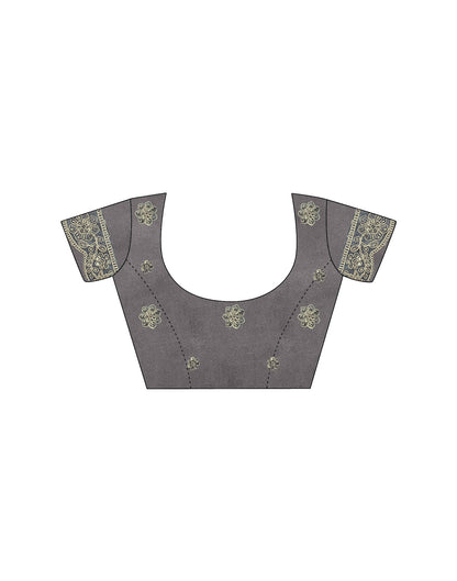 Grey Weightless Georgette Printed Bandhani Saree