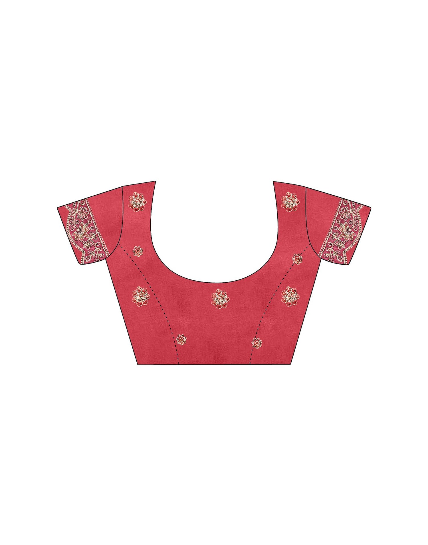 Coral Red Weightless Georgette Printed Bandhani Saree