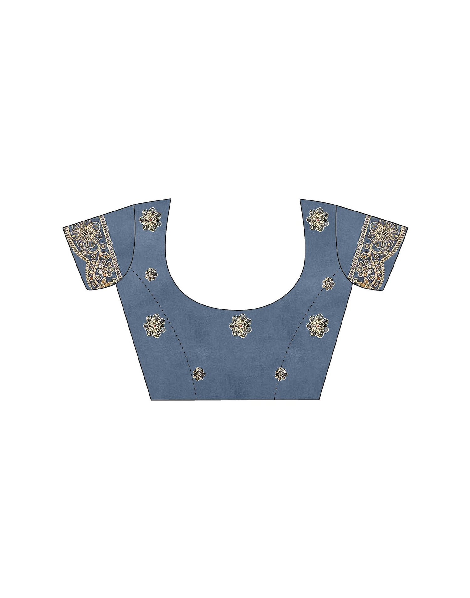 Metalic Blue Weightless Georgette Printed Bandhani Saree