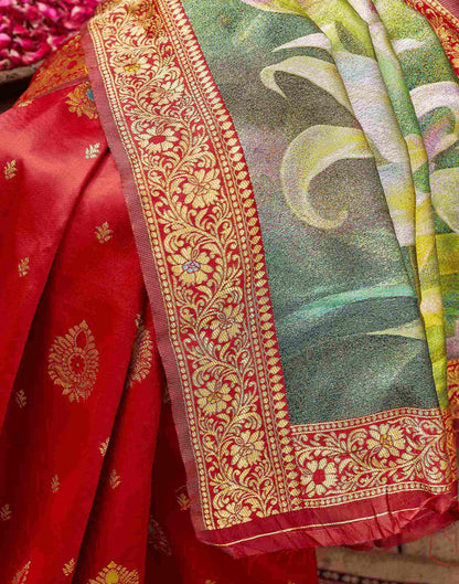 Red Silk Woven Banarasi Saree