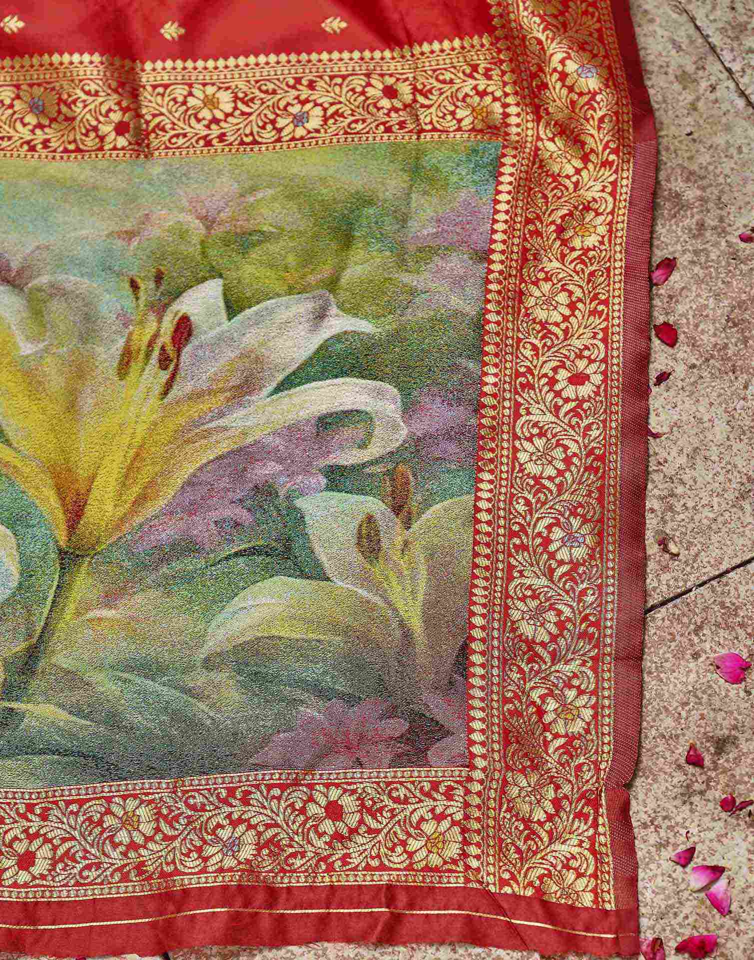 Red Silk Woven Banarasi Saree
