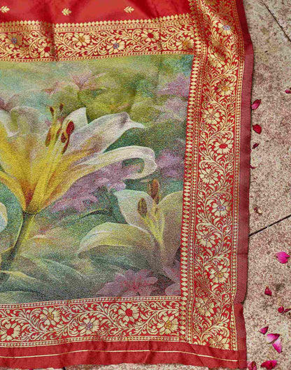 Red Silk Woven Banarasi Saree