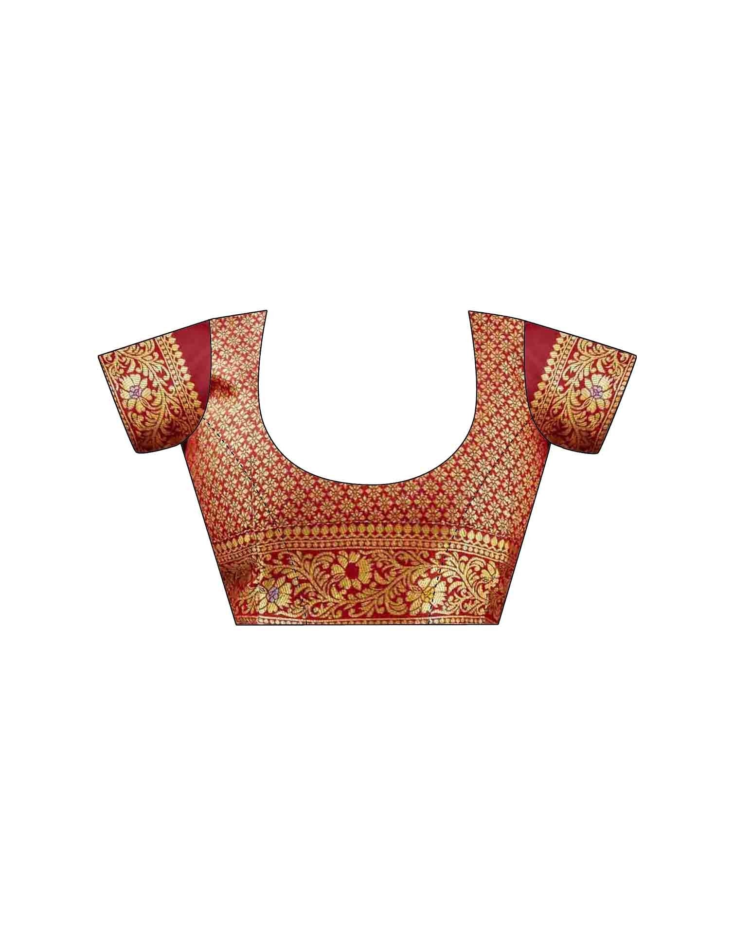 Red Silk Woven Banarasi Saree