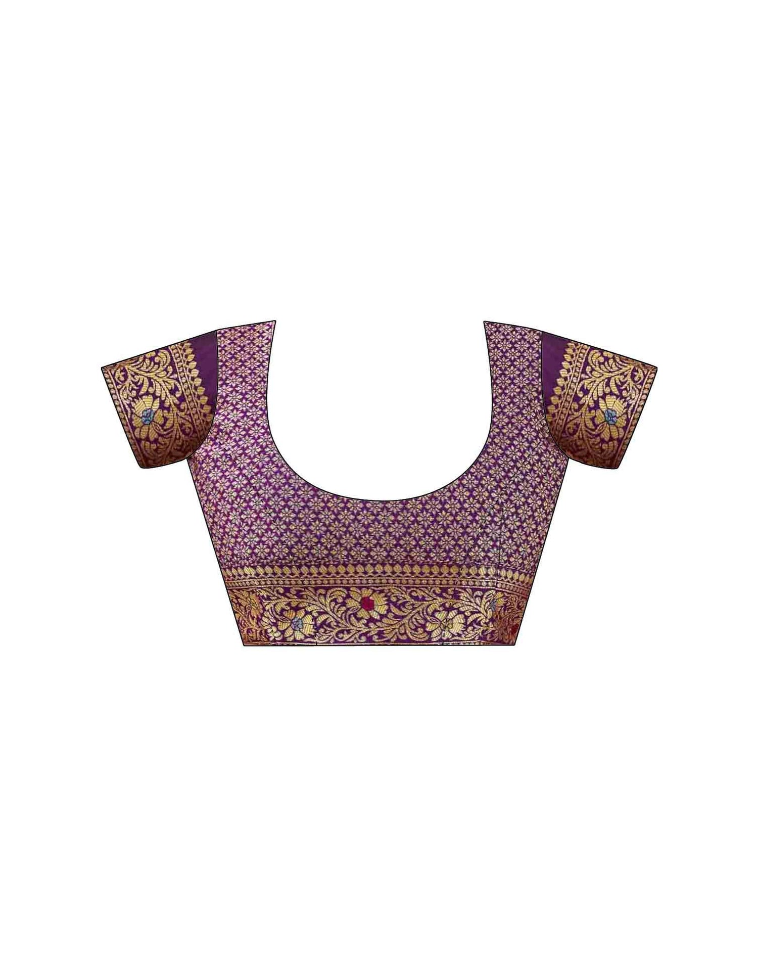 Dark Purple Silk Woven Banarasi Saree