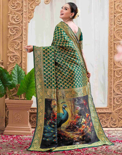 Green Silk Woven Banarasi Saree
