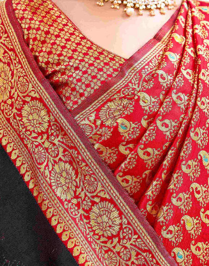 Red Silk Woven Banarasi Saree