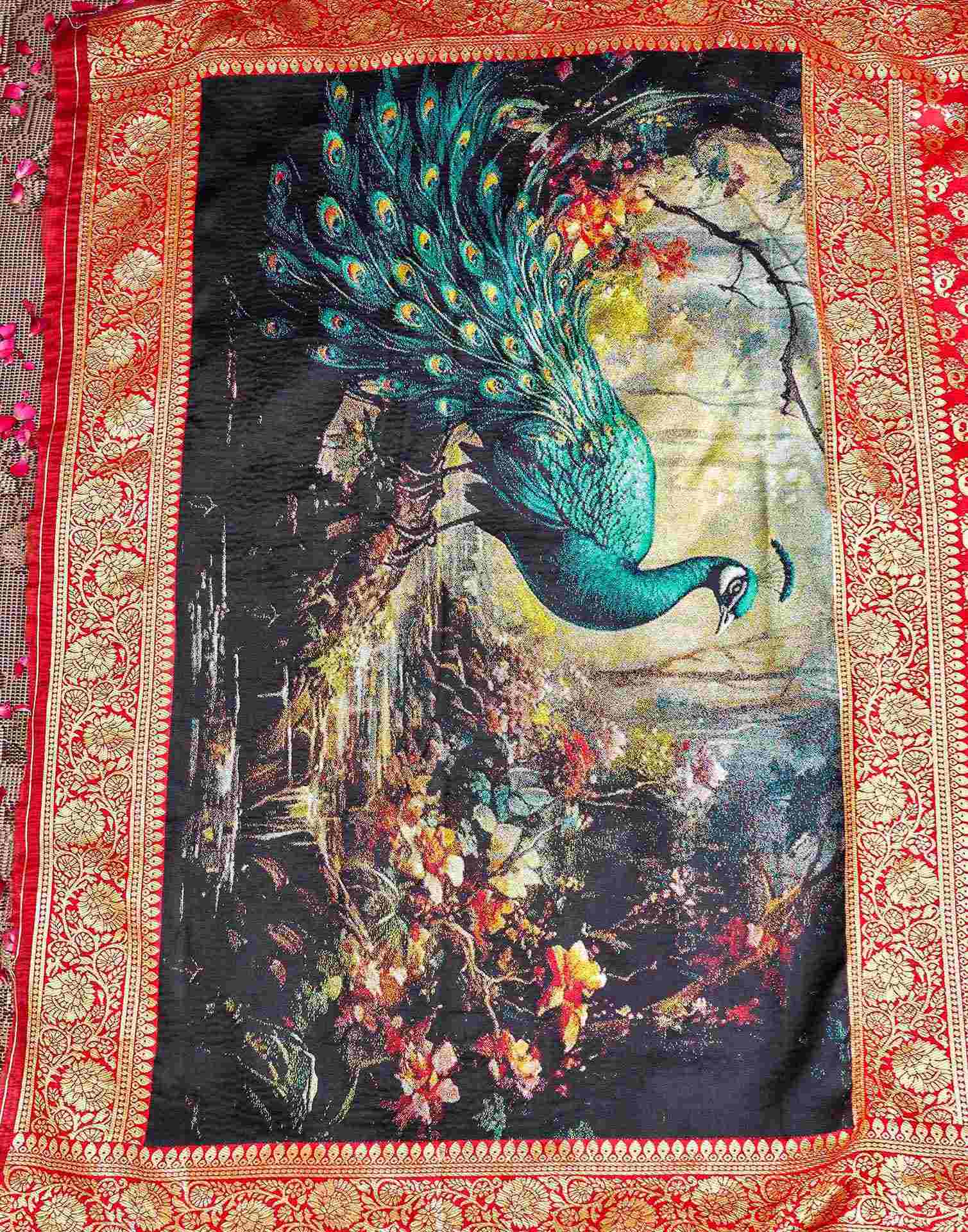Red Silk Woven Banarasi Saree