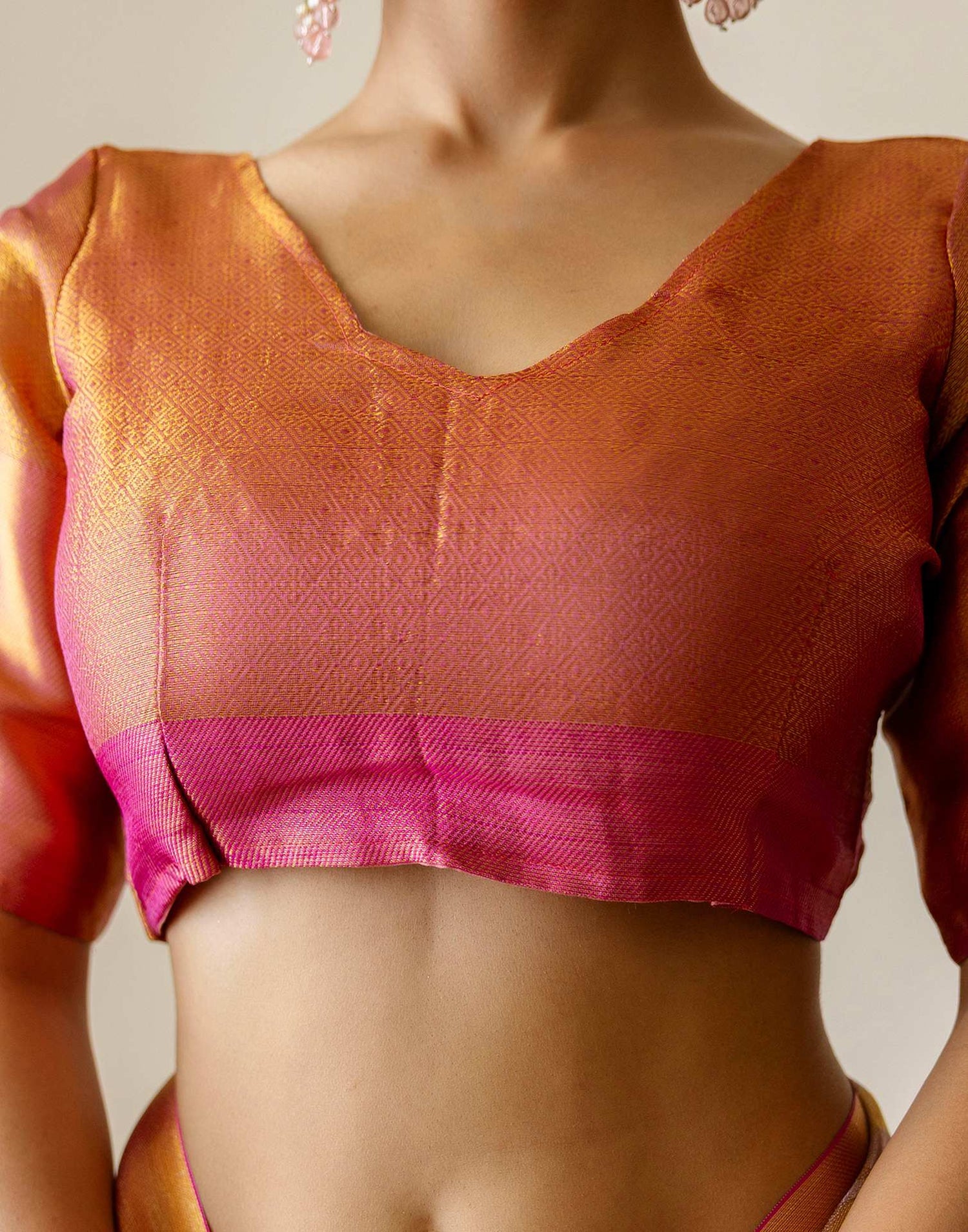 Pink Tissue Silk Woven Kanjivaram Saree