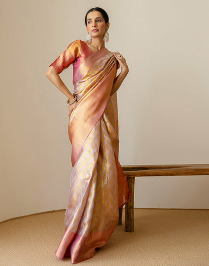 Pink Tissue Silk Woven Kanjivaram Saree
