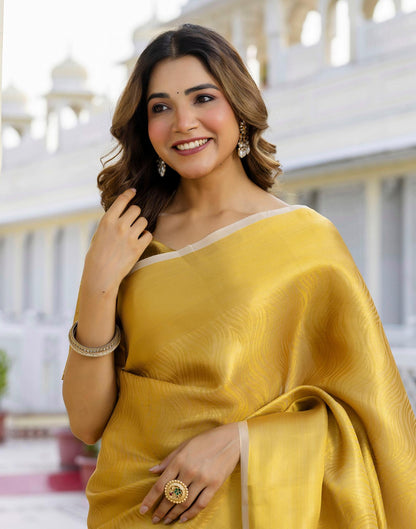 Golden Tissue Silk Woven Kanjivaram Saree