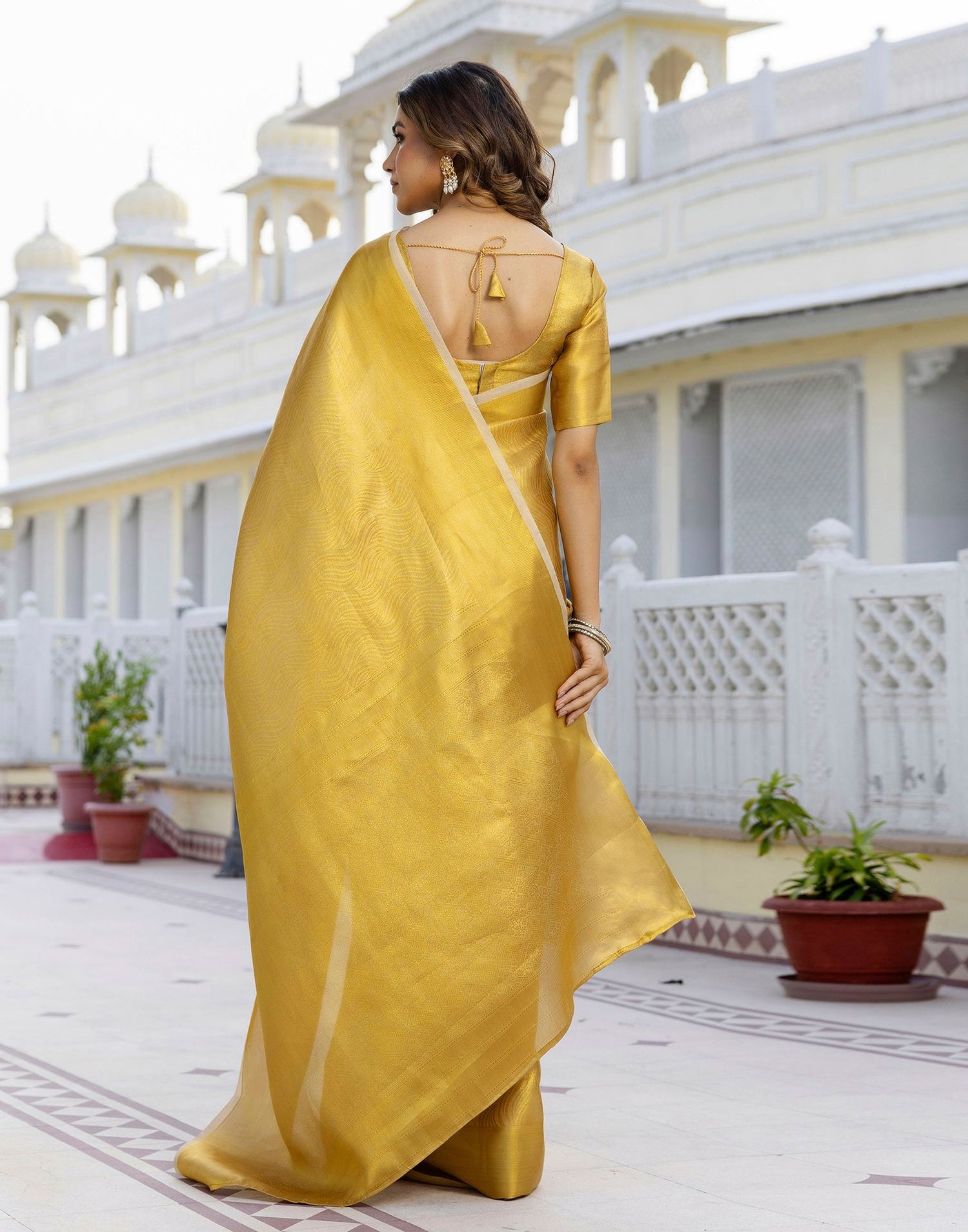 Golden Tissue Silk Woven Kanjivaram Saree