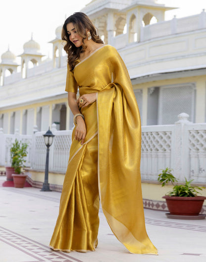 Golden Tissue Silk Woven Kanjivaram Saree