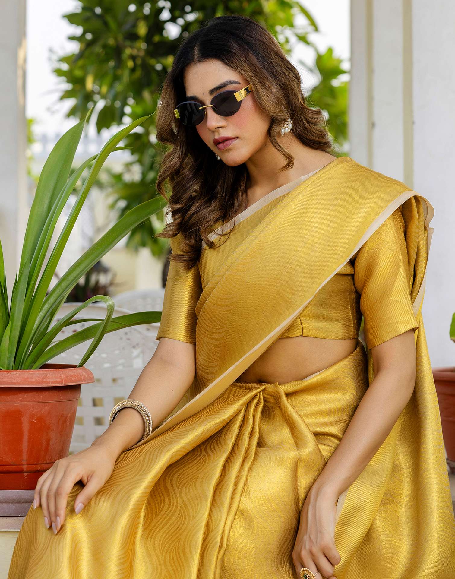Golden Tissue Silk Woven Kanjivaram Saree