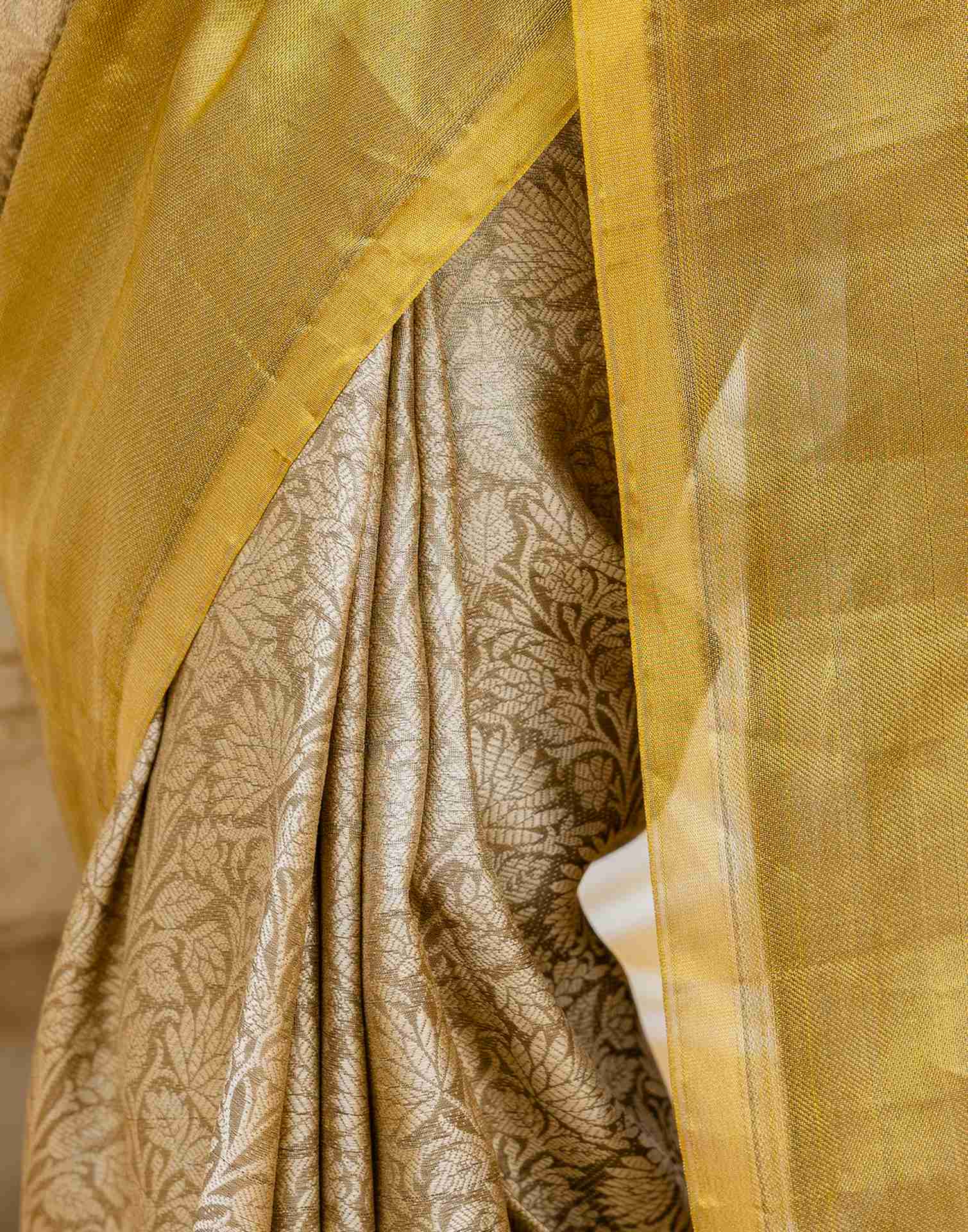 Dark Beige Silk Woven Kanjivaram Saree