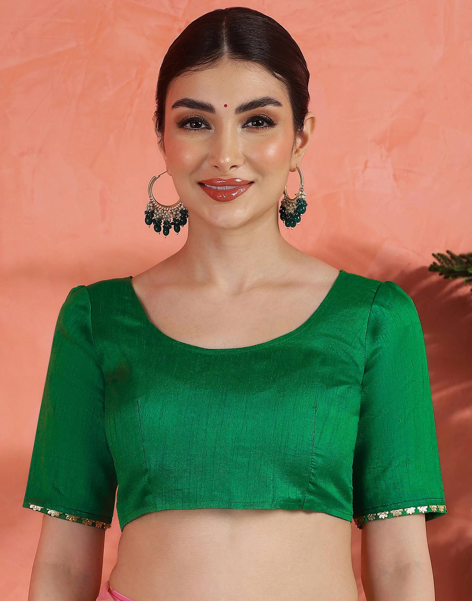Green Georgette Foil Printed Saree