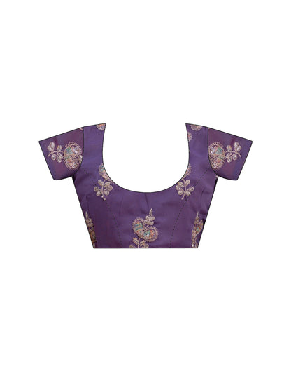 Dusty Purple Chiffon Sequence Embroidery Saree