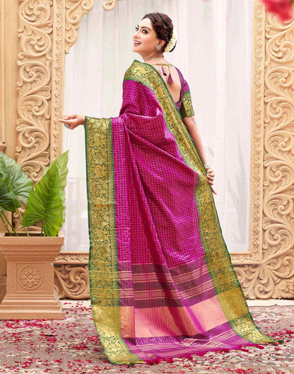 Rani Pink Silk Woven Kanjivaram Saree