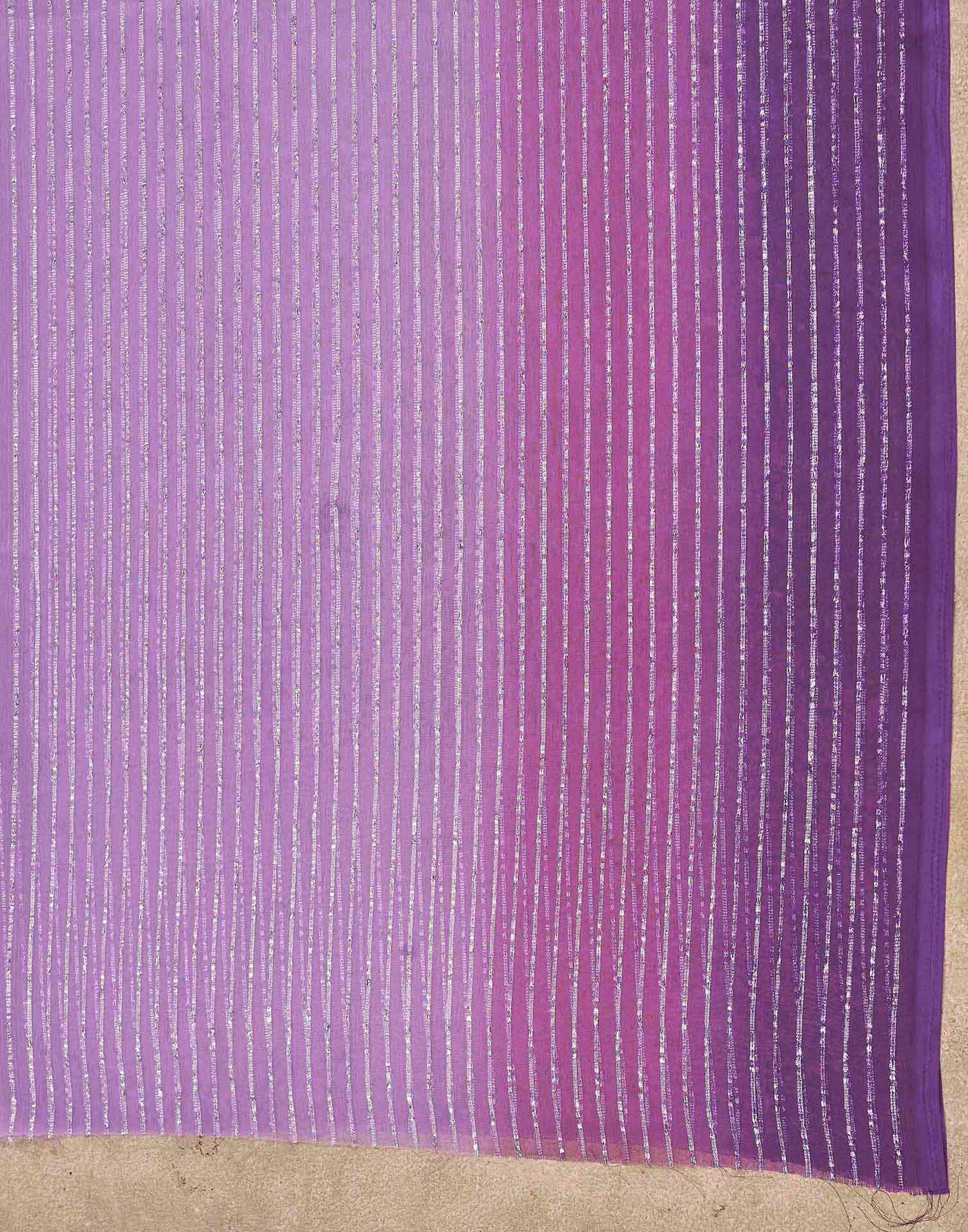 Purple Georgette Zari Stripe Saree