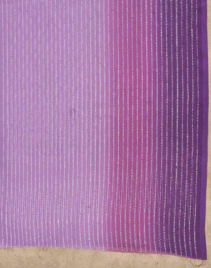 Purple Georgette Zari Stripe Saree