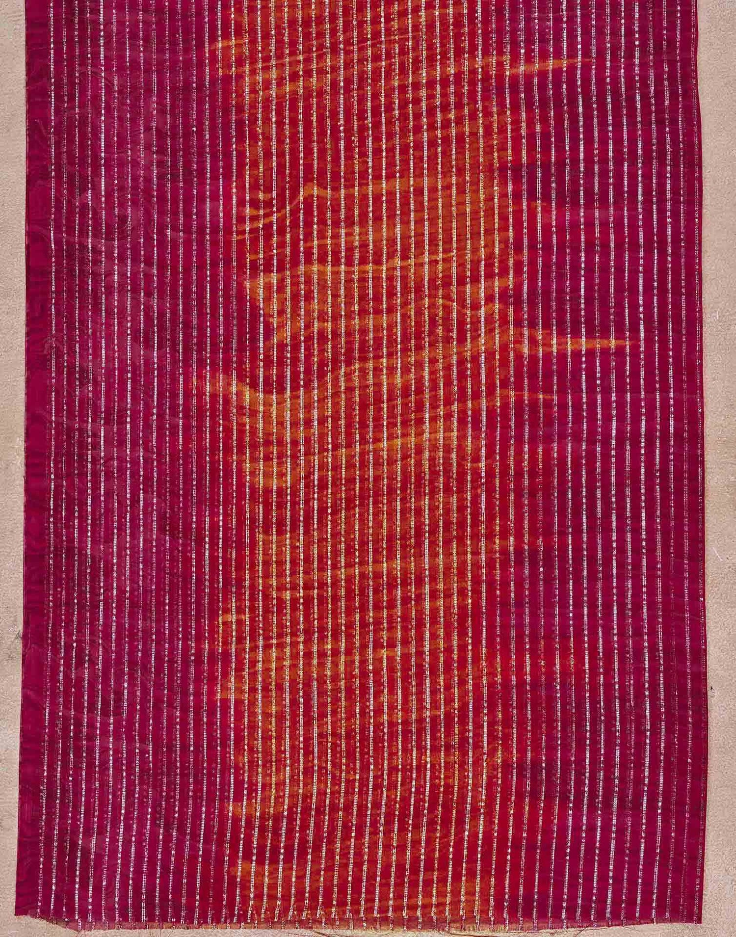 Dark Pink Georgette Zari Stripe Saree