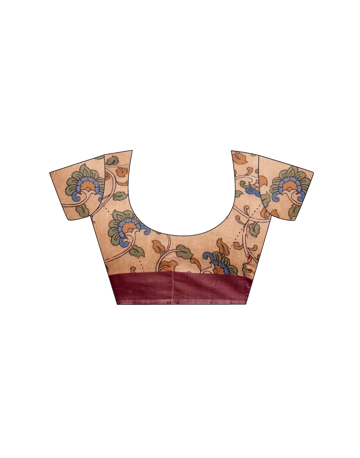 Wine Linen Printed Saree