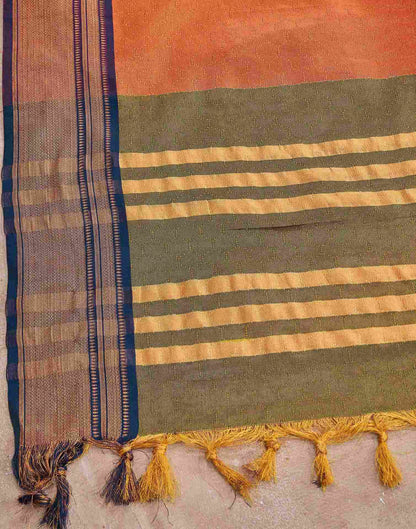 Orange Silk Woven Kanjivaram Saree